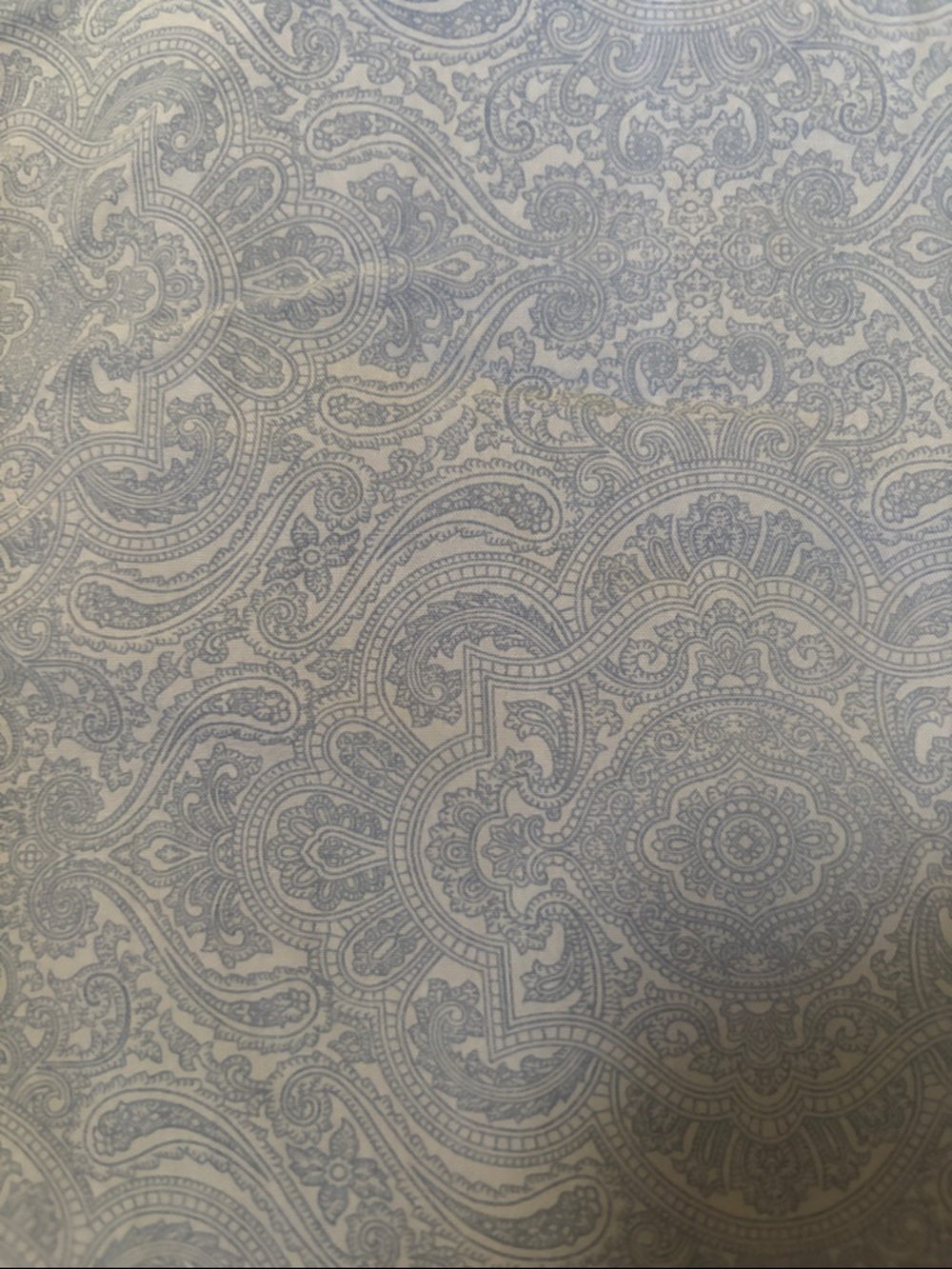 Polo by Ralph Lauren Blue and White Paisley King Flat Sheet. 100% Cotton.